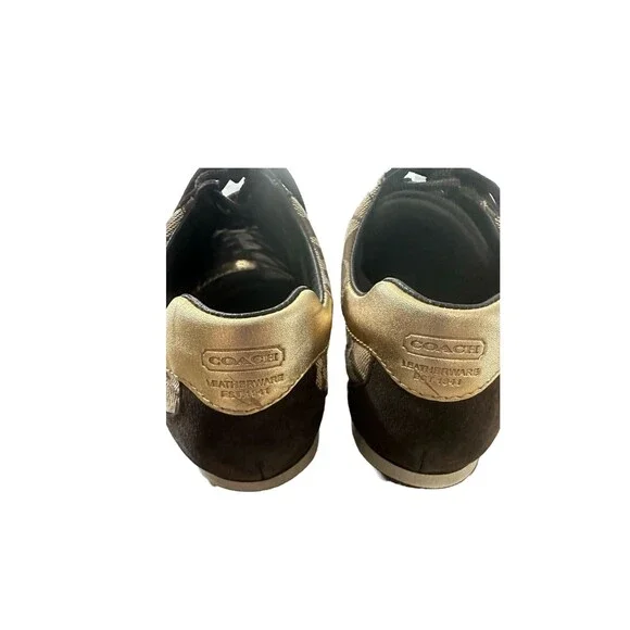 Coach Women's Katelyn Brown Signature Canvas Shoes Size 6.5 - Picture 3 of 5